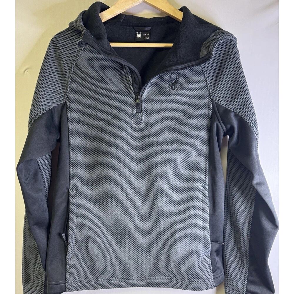 Spyder Men’s Quarter Zip Fleece Pullover Black‎ Ski Outdoor Size M